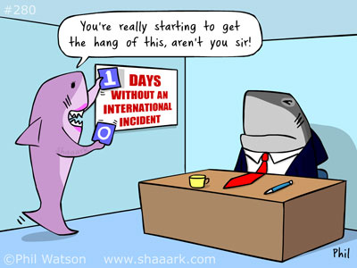 Shark cartoon Donald Trump